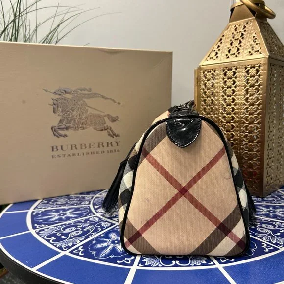 Burberry Nova Check Top Handle Bowling Bag